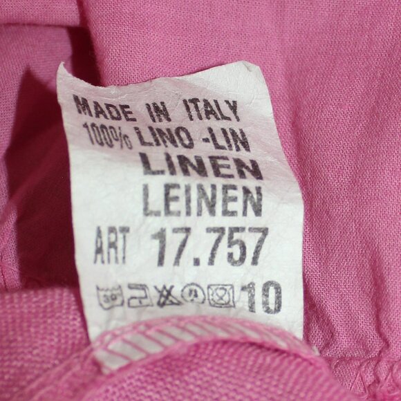 Vivian Shyu Linen oversized pink top tunic ruffle sleeve button Italy sz m/L /XL - Picture 6 of 7